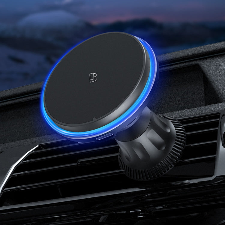 Car Magnetic Wireless Charging Cell Phone Holder With Ambient Light, Style: Blue Light - HoMEdemic™ 