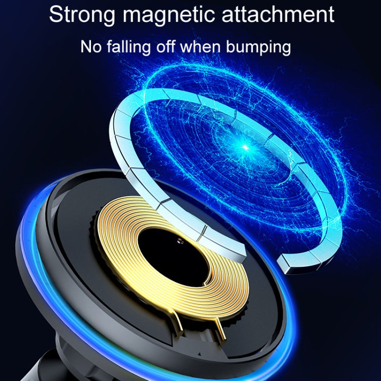 Car Magnetic Wireless Charging Cell Phone Holder With Ambient Light, Style: Blue Light - HoMEdemic™ 