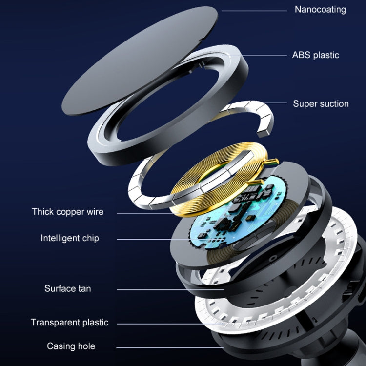 Car Magnetic Wireless Charging Cell Phone Holder With Ambient Light, Style: Blue Light - HoMEdemic™ 