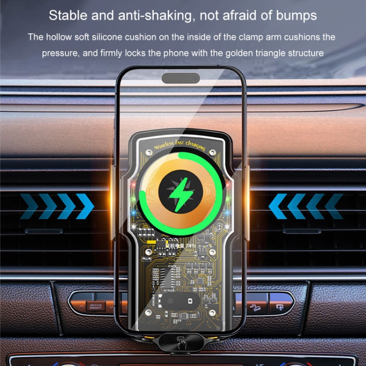 Car Magsafe Wireless Charger Transparent Induction 120W Fast Charging Universal Mobile Phone Bracket(Black) - HoMEdemic™ 