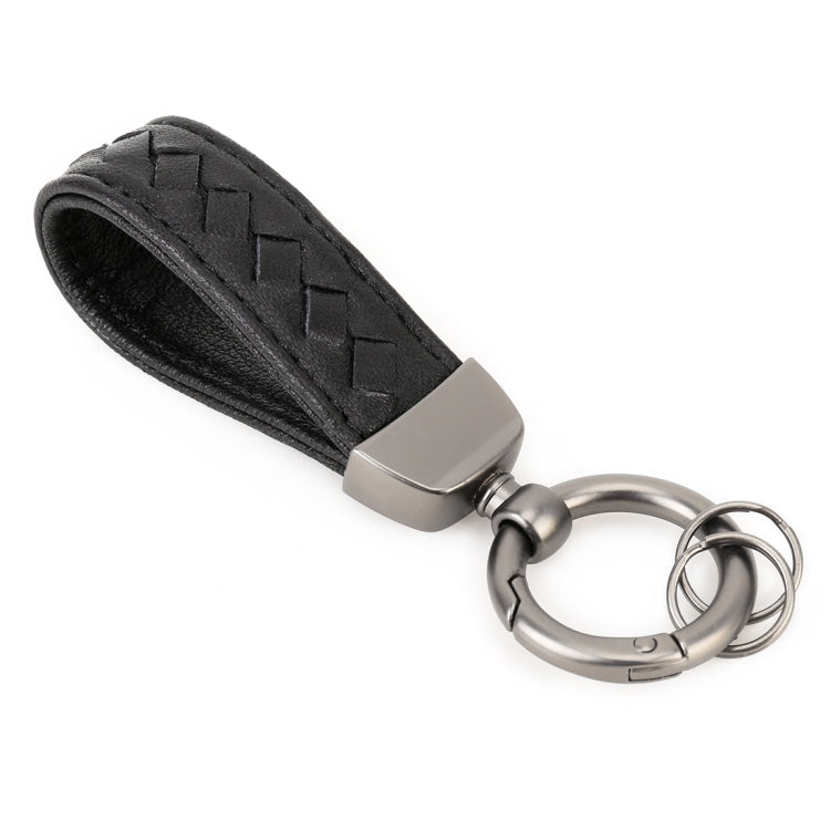 Car Metal + Braided Leather Key Ring Keychain - HoMEdemic™ 
