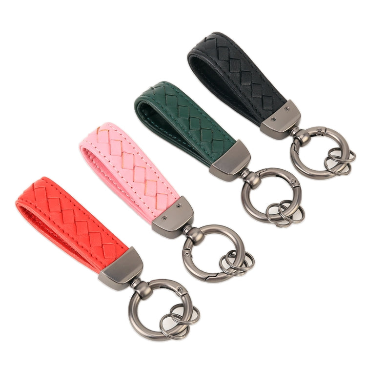 Car Metal + Braided Leather Key Ring Keychain - HoMEdemic™ 