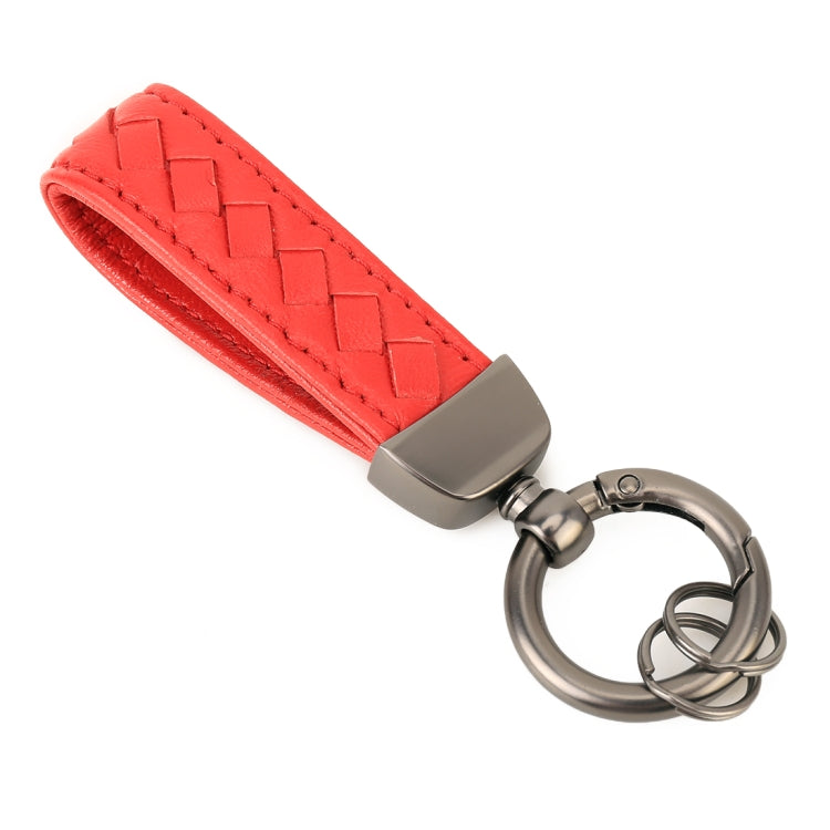 Car Metal + Braided Leather Key Ring Keychain - HoMEdemic™ 