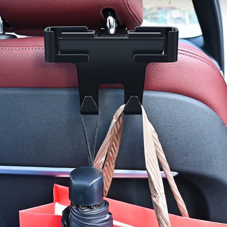 Car Multifunctional Mobile Phone Holder Rear Headrest Storage Hook(Black) - HoMEdemic™ 