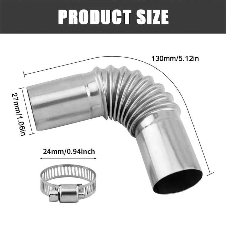 Car Parking Heater 13cm Elbow Stainless Steel Threaded Exhaust Tube Connector(Silver) - HoMEdemic™ 