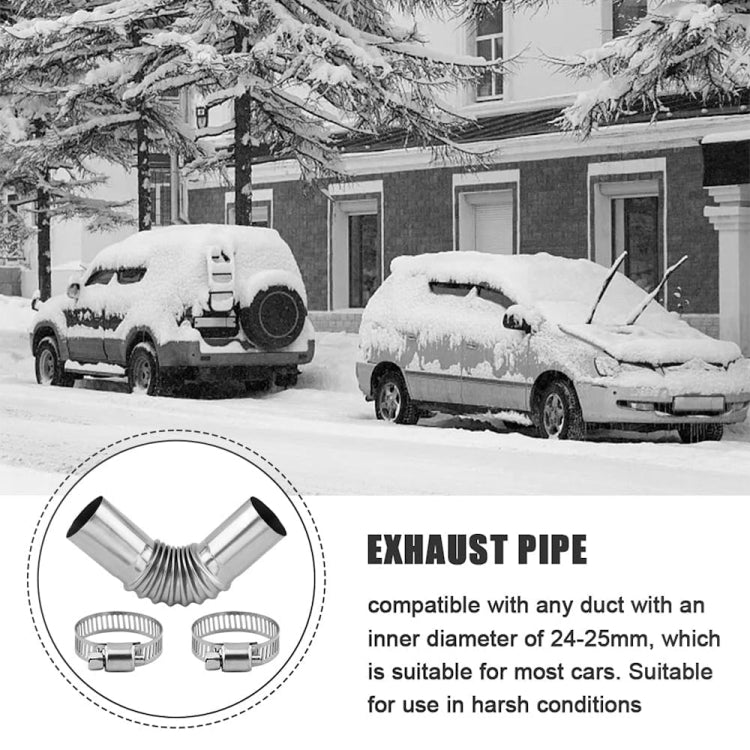Car Parking Heater 13cm Elbow Stainless Steel Threaded Exhaust Tube Connector(Silver) - HoMEdemic™ 