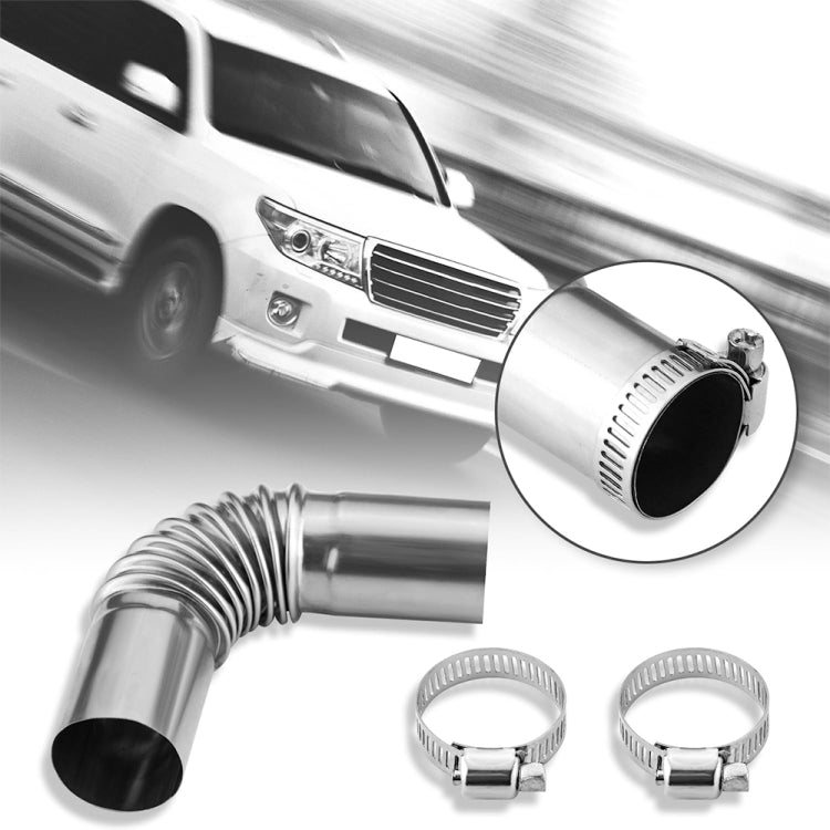 Car Parking Heater 13cm Elbow Stainless Steel Threaded Exhaust Tube Connector(Silver) - HoMEdemic™ 