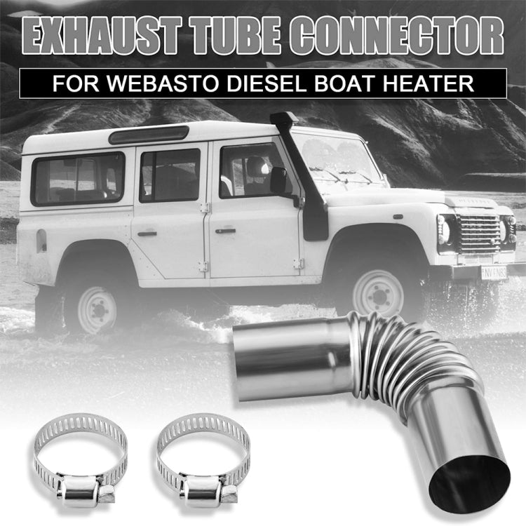 Car Parking Heater 13cm Elbow Stainless Steel Threaded Exhaust Tube Connector(Silver) - HoMEdemic™ 
