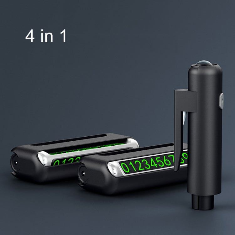 Car Safety Hammer Car Escape Device Temporary Parking Number Plate(4 In 1) - HoMEdemic™ 