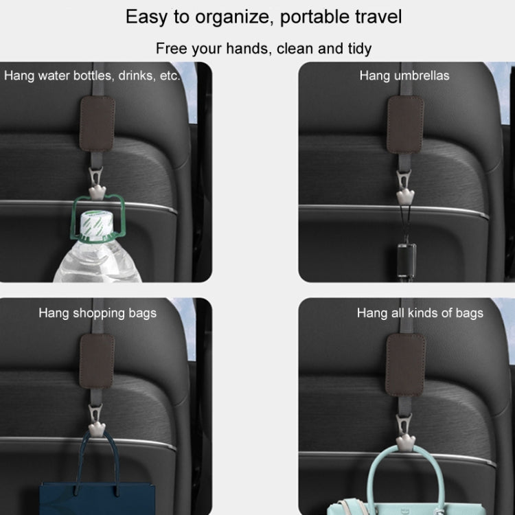 Car Seat Hook Multi-function Leather Seatback Hanger Car Interior Supplies(Grey) - HoMEdemic™ 