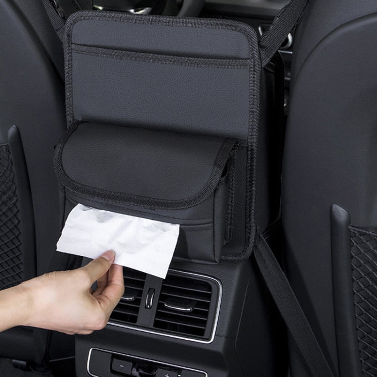 Car Seat Storage Mesh Pocket Hanging Storage Bag Tissue Box, Color: H9160 Black - HoMEdemic™ 