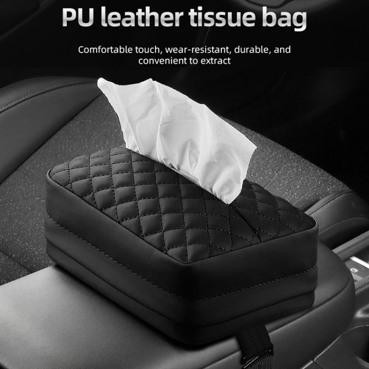 Car Sun Visor Armrest Box Back Hanging Tissue Box(Beige) - HoMEdemic™ 