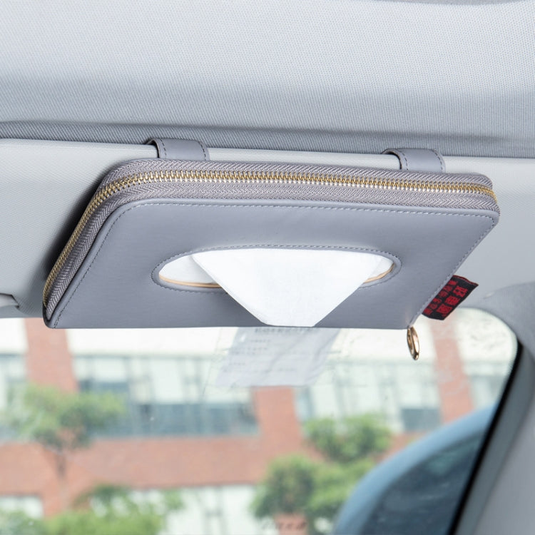 Car Sun Visor Skylight Hanging Tissue Box(H052 Gray) - HoMEdemic™ 