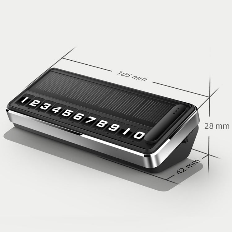 Car Temporary Parking License Plate Solar Rechargeable Luminous Parking Card(Black) - HoMEdemic™ 