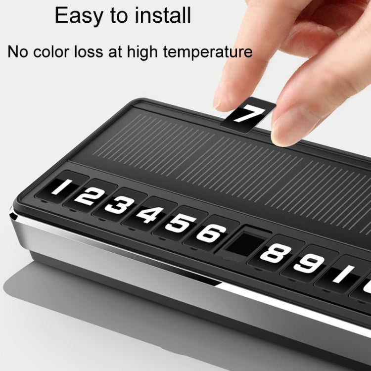 Car Temporary Parking License Plate Solar Rechargeable Luminous Parking Card(Black) - HoMEdemic™ 