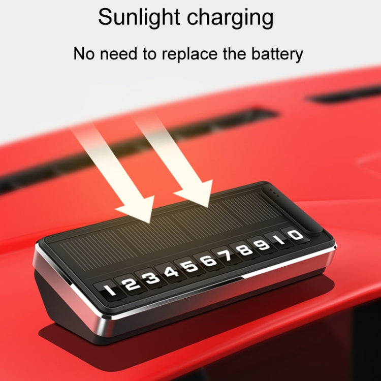 Car Temporary Parking License Plate Solar Rechargeable Luminous Parking Card(Black) - HoMEdemic™ 