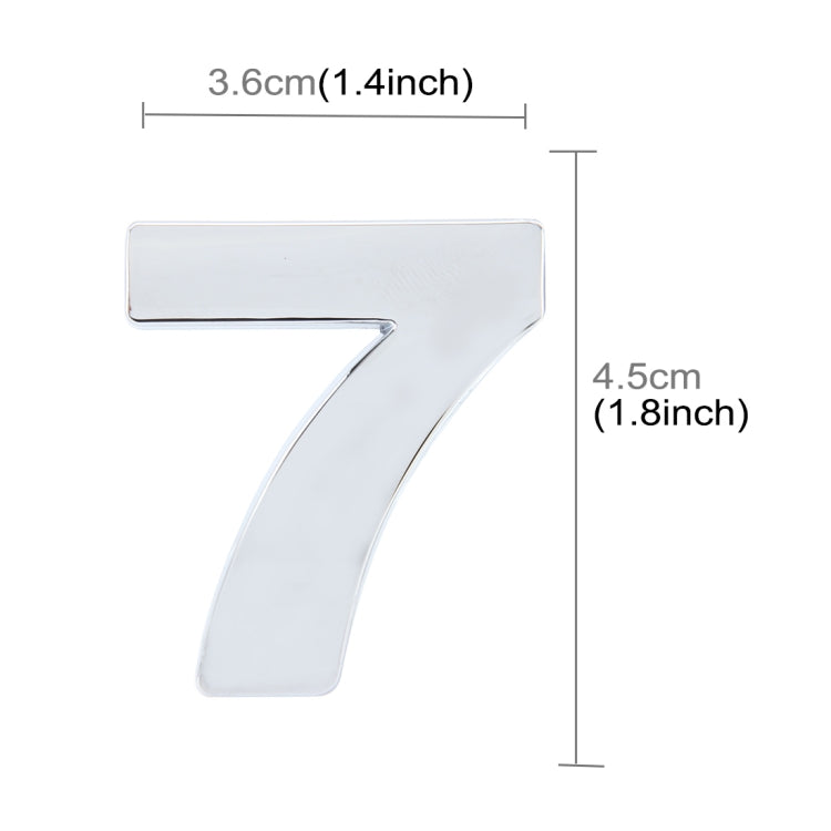 Car Vehicle Badge Emblem 3D Number One Self-adhesive Sticker Decal, Size: 3.6*4.5*0.5cm, 7, 8, 1, 2, 3, 4, 5, 6 - HoMEdemic™ 