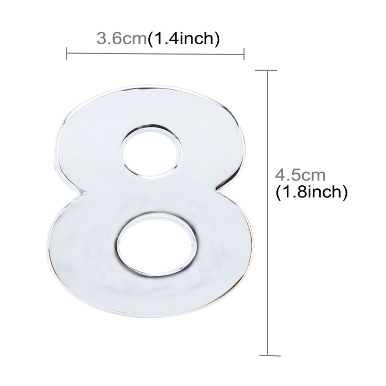 Car Vehicle Badge Emblem 3D Number One Self-adhesive Sticker Decal, Size: 3.6*4.5*0.5cm, 8, 1, 2, 3, 4, 5, 6, 7 - HoMEdemic™ 