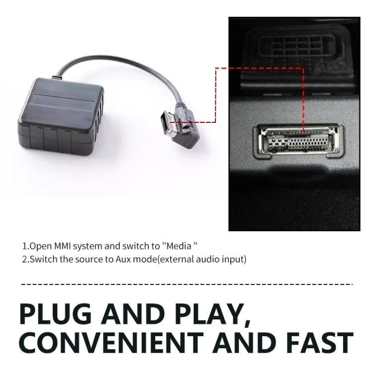 Car Wireless MMI 3G+ Bluetooth AUX Audio Cable Wiring Harness for Audi AMI / Volkswagen MDI, For Audi AMI / Volkswagen MDI - HoMEdemic™ 