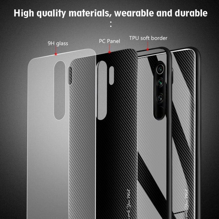 Carbon Fiber Texture Gradient Color Glass Case, For Xiaomi Redmi Note 8 Pro, For Xiaomi Redmi Note 8, For iPhone 11 Pro Max, For iPhone 11 - HoMEdemic™ 