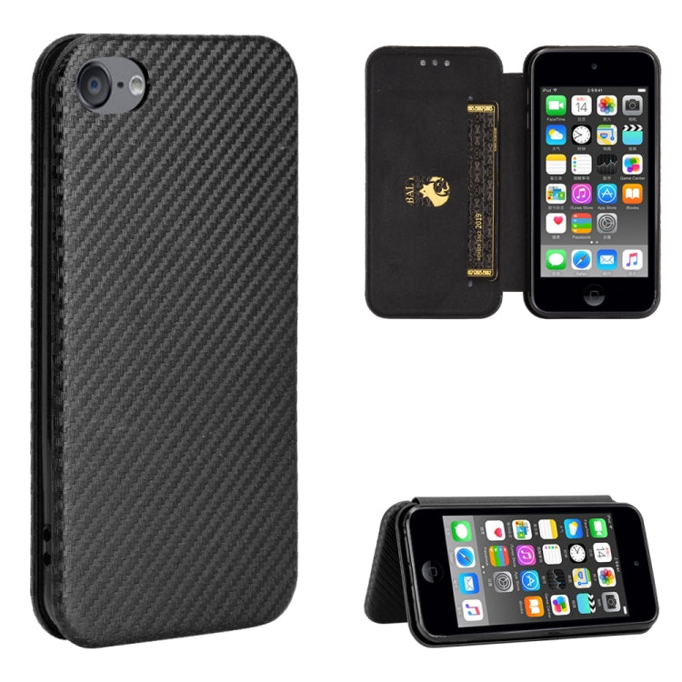 Carbon Fiber Texture Magnetic Horizontal Flip TPU + PC + PU Leather Case with Card Slot, For Kyocera Android One S6, For Kyocera Gratina KYV48, For Ulefone Note 9P, For Sharp Aquos Zero 5G Basic, For iPod Touch 5 / 6 / 7 - HoMEdemic™ 