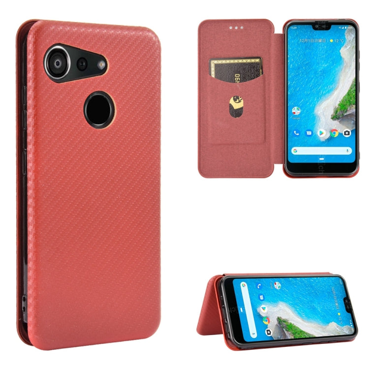 Carbon Fiber Texture Magnetic Horizontal Flip TPU + PC + PU Leather Case with Card Slot, For Kyocera Android One S6, For Kyocera Gratina KYV48, For Ulefone Note 9P, For Sharp Aquos Zero 5G Basic - HoMEdemic™ 
