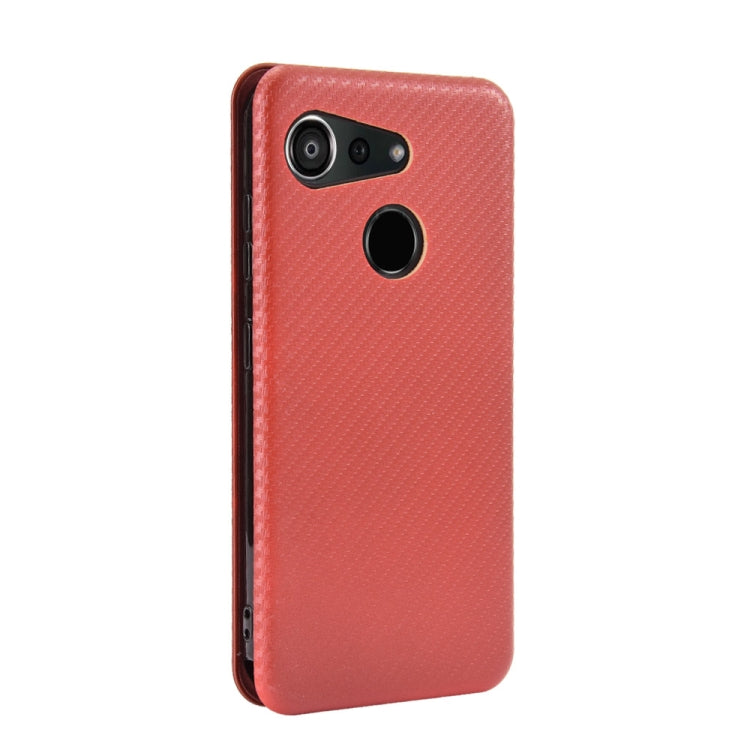Carbon Fiber Texture Magnetic Horizontal Flip TPU + PC + PU Leather Case with Card Slot, For Kyocera Android One S6, For Kyocera Gratina KYV48, For Ulefone Note 9P, For Sharp Aquos Zero 5G Basic - HoMEdemic™ 