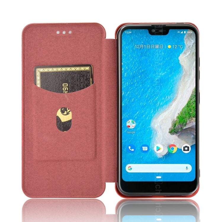 Carbon Fiber Texture Magnetic Horizontal Flip TPU + PC + PU Leather Case with Card Slot, For Kyocera Android One S6, For Kyocera Gratina KYV48, For Ulefone Note 9P, For Sharp Aquos Zero 5G Basic - HoMEdemic™ 