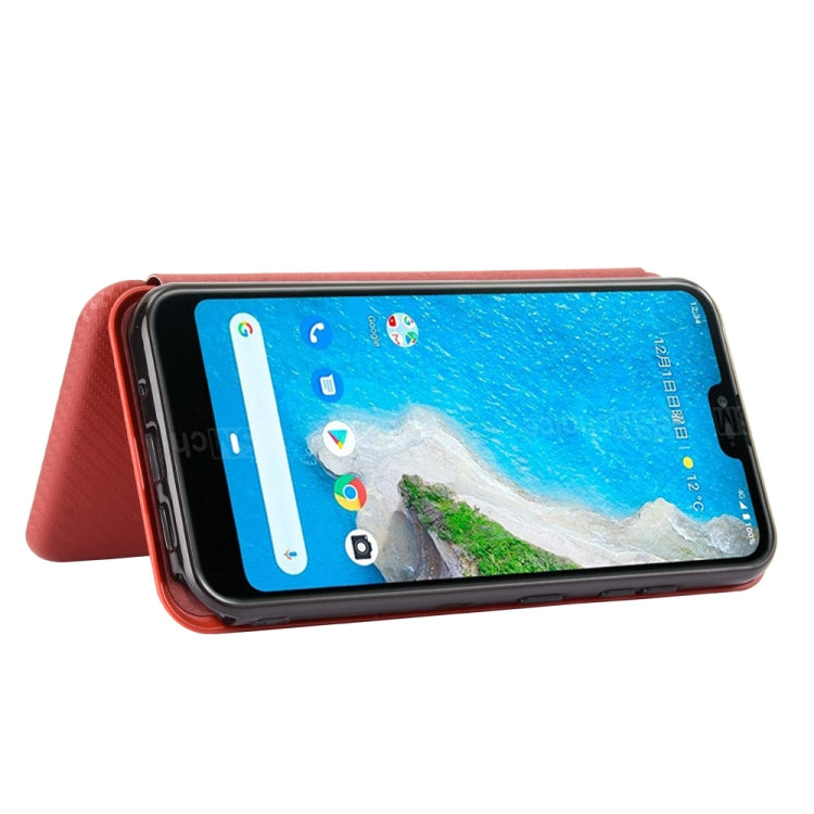 Carbon Fiber Texture Magnetic Horizontal Flip TPU + PC + PU Leather Case with Card Slot, For Kyocera Android One S6, For Kyocera Gratina KYV48, For Ulefone Note 9P, For Sharp Aquos Zero 5G Basic - HoMEdemic™ 