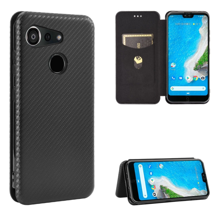Carbon Fiber Texture Magnetic Horizontal Flip TPU + PC + PU Leather Case with Card Slot, For Kyocera Android One S6, For Kyocera Gratina KYV48, For Ulefone Note 9P, For Sharp Aquos Zero 5G Basic - HoMEdemic™ 