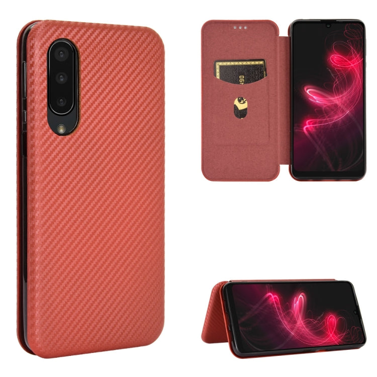 Carbon Fiber Texture Magnetic Horizontal Flip TPU + PC + PU Leather Case with Card Slot, For Kyocera Android One S6, For Kyocera Gratina KYV48, For Ulefone Note 9P, For Sharp Aquos Zero 5G Basic - HoMEdemic™ 