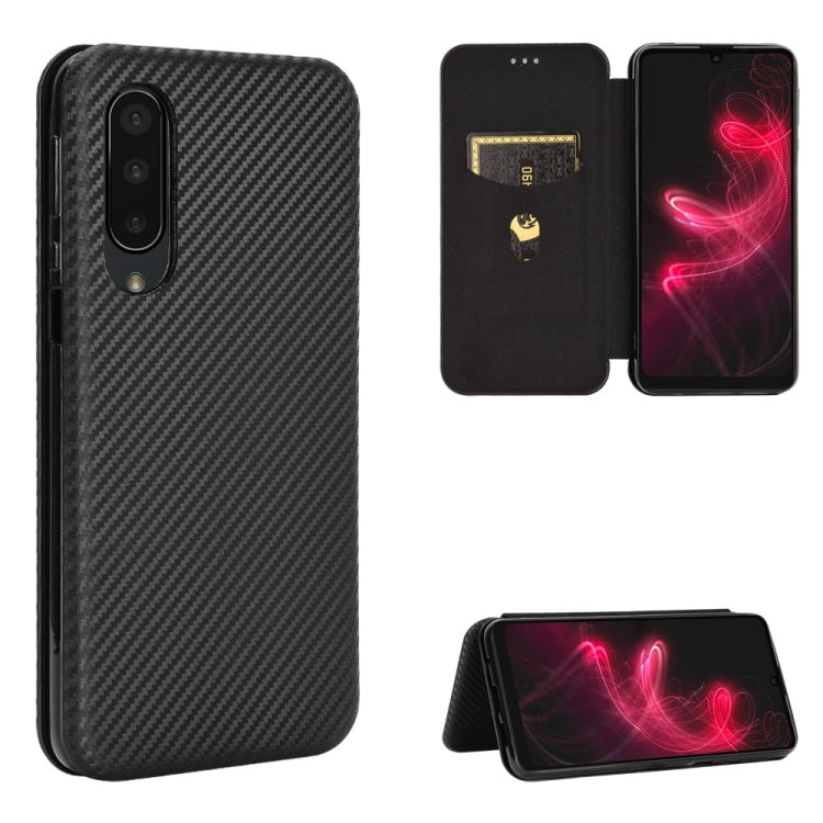 Carbon Fiber Texture Magnetic Horizontal Flip TPU + PC + PU Leather Case with Card Slot, For Kyocera Android One S6, For Kyocera Gratina KYV48, For Ulefone Note 9P, For Sharp Aquos Zero 5G Basic - HoMEdemic™ 