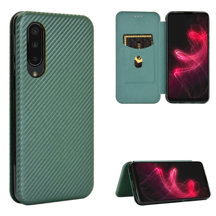 Carbon Fiber Texture Magnetic Horizontal Flip TPU + PC + PU Leather Case with Card Slot, For Kyocera Android One S6, For Kyocera Gratina KYV48, For Ulefone Note 9P, For Sharp Aquos Zero 5G Basic - HoMEdemic™ 