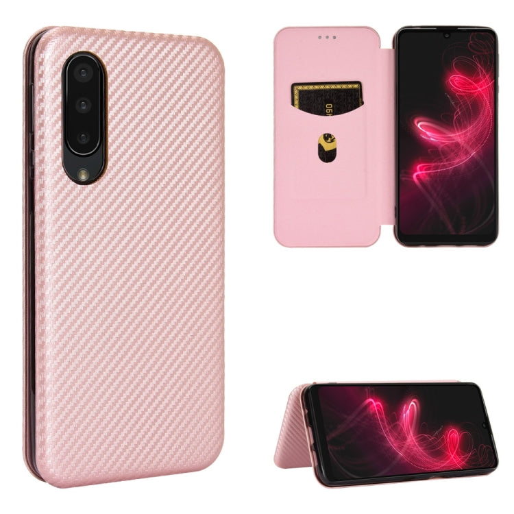 Carbon Fiber Texture Magnetic Horizontal Flip TPU + PC + PU Leather Case with Card Slot, For Kyocera Android One S6, For Kyocera Gratina KYV48, For Ulefone Note 9P, For Sharp Aquos Zero 5G Basic - HoMEdemic™ 