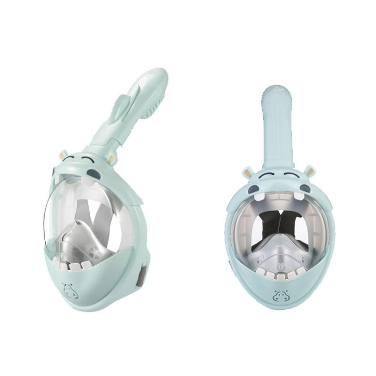 Cartoon Kids Full Dry Diving Mask Swimming Anti-Fog Snorkeling Mask, Size: XS(Hippo) - HoMEdemic™ 