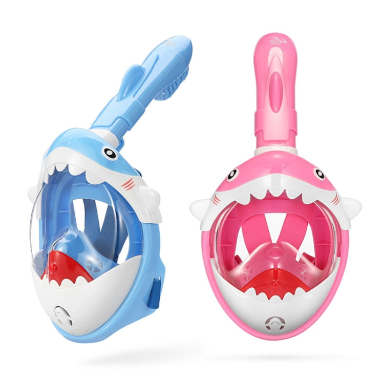 Cartoon Kids Full Dry Diving Mask Swimming Anti-Fog Snorkeling Mask, Size: XS(Shark Blue) - HoMEdemic™ 