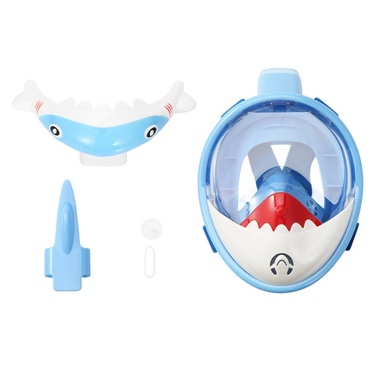Cartoon Kids Full Dry Diving Mask Swimming Anti-Fog Snorkeling Mask, Size: XS(Shark Blue) - HoMEdemic™ 