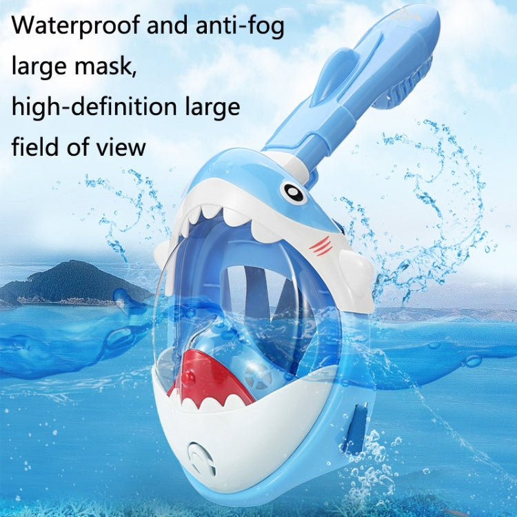 Cartoon Kids Full Dry Diving Mask Swimming Anti-Fog Snorkeling Mask, Size: XS(Shark Blue) - HoMEdemic™ 