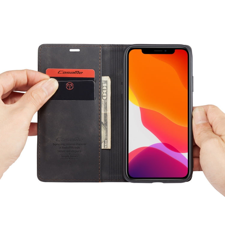 CaseMe-013 Multifunctional Horizontal Flip Leather Case with Card Slot & Holder & Wallet for iPhone 11(Black) - HoMEdemic™ 
