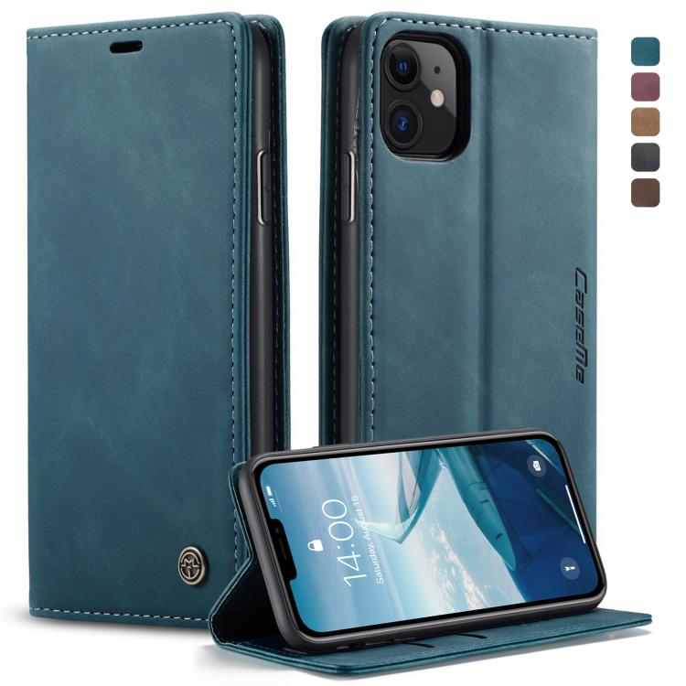 CaseMe-013 Multifunctional Horizontal Flip Leather Case with Card Slot & Holder & Wallet for iPhone 11(Blue) - HoMEdemic™ 