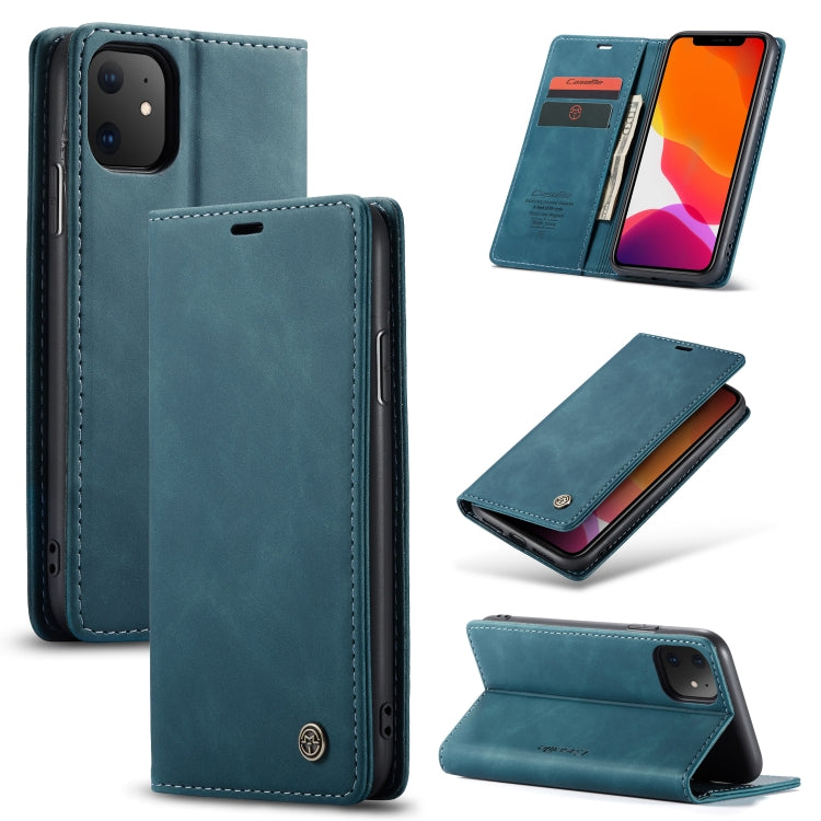 CaseMe-013 Multifunctional Horizontal Flip Leather Case with Card Slot & Holder & Wallet for iPhone 11(Blue) - HoMEdemic™ 