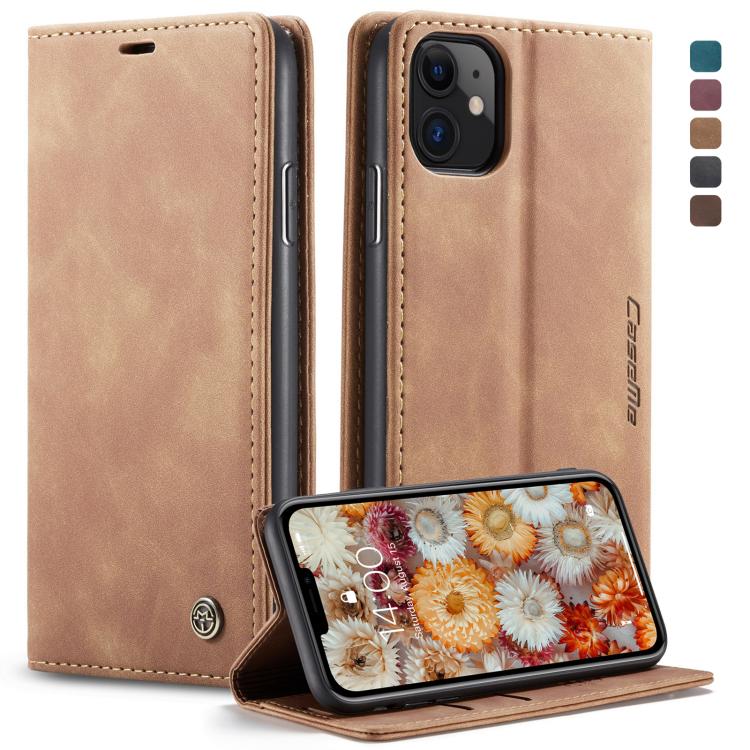 CaseMe-013 Multifunctional Horizontal Flip Leather Case with Card Slot & Holder & Wallet for iPhone 11(Brown) - HoMEdemic™ 