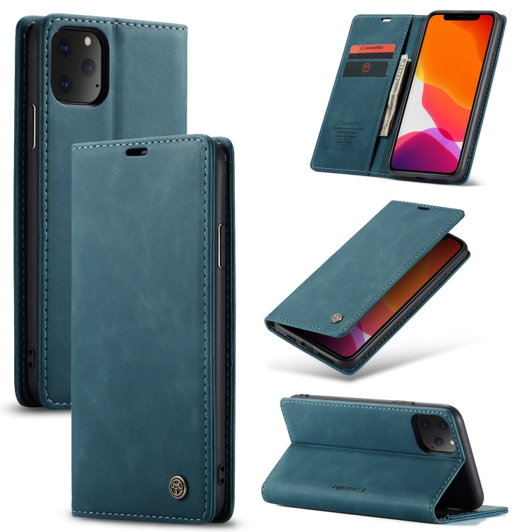 CaseMe-013 Multifunctional Horizontal Flip Leather Case with Card Slot & Holder & Wallet for iPhone 11 Pro Max(Blue) - HoMEdemic™ 