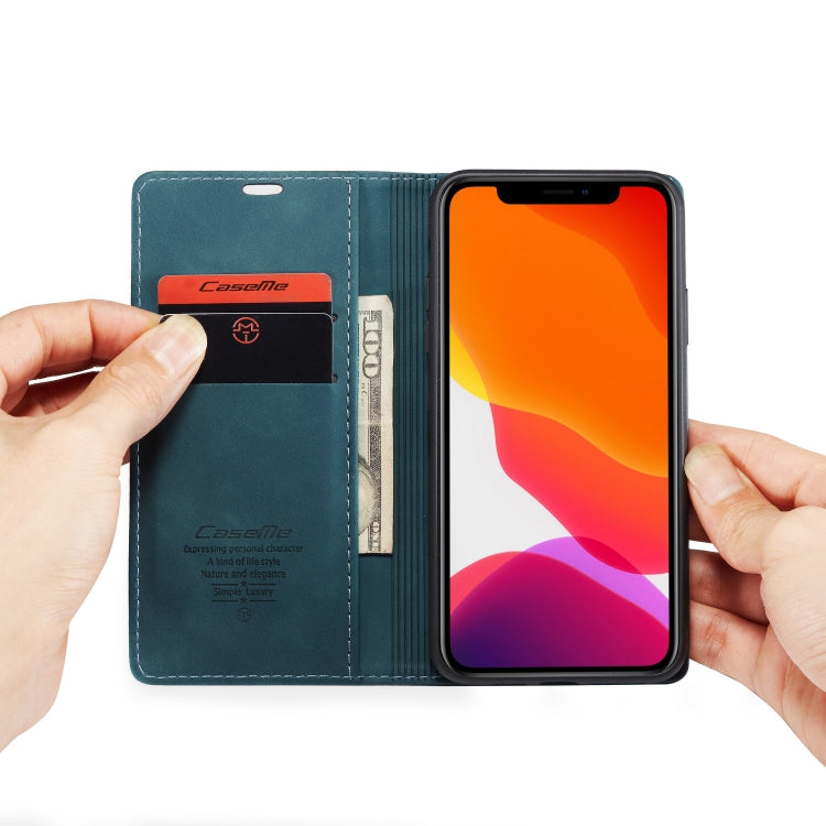 CaseMe-013 Multifunctional Horizontal Flip Leather Case with Card Slot & Holder & Wallet for iPhone 11 Pro Max(Blue) - HoMEdemic™ 