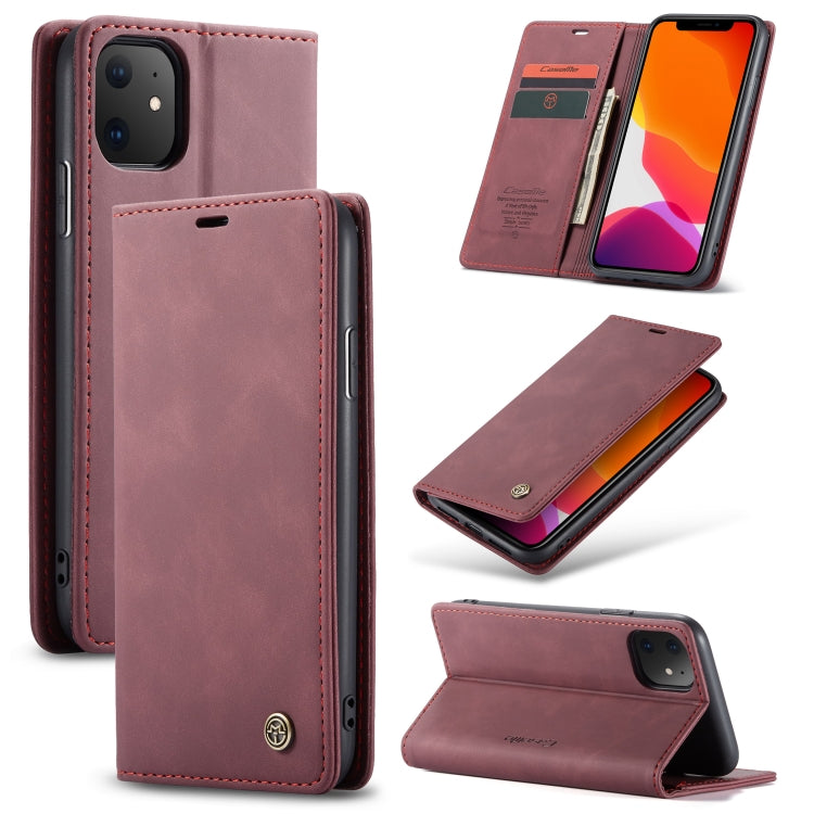 CaseMe-013 Multifunctional Horizontal Flip Leather Case with Card Slot & Holder & Wallet for iPhone 11(Wine) - HoMEdemic™ 