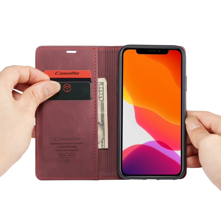 CaseMe-013 Multifunctional Horizontal Flip Leather Case with Card Slot & Holder & Wallet for iPhone 11(Wine) - HoMEdemic™ 