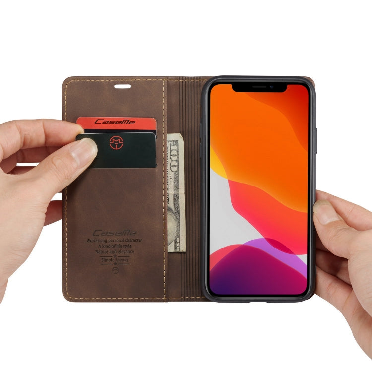 CaseMe-013 Multifunctional Horizontal Flip Leather Case with Card Slot & Holder & Wallet for iPhone 11(coffee) - HoMEdemic™ 