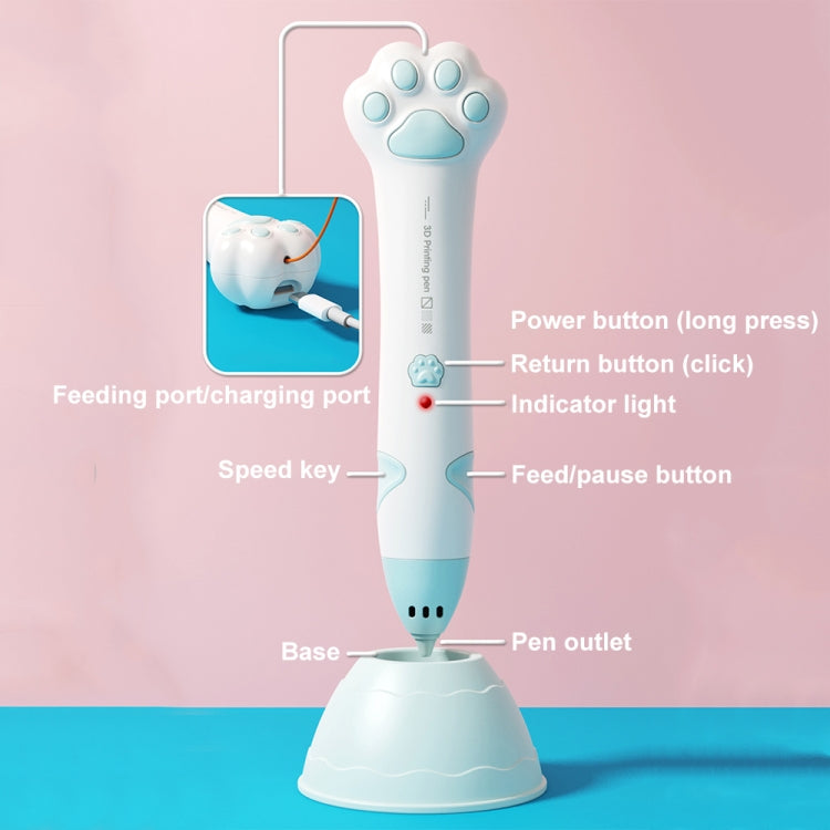 Cat Claw USB Charging Low Temperature 3D Printing Pen Children DIY Graffiti 3D Painting Pen(Mint Green) - HoMEdemic™ 