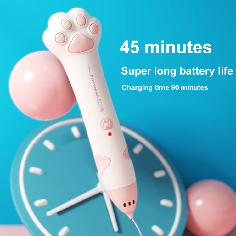 Cat Claw USB Charging Low Temperature 3D Printing Pen Children DIY Graffiti 3D Painting Pen(Mint Green) - HoMEdemic™ 
