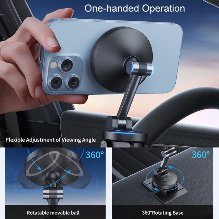 Center Console 360 Rotating Magnetic Car Phone Holder Zinc Alloy Automotive Navigation Bracket(Black) - HoMEdemic™ 